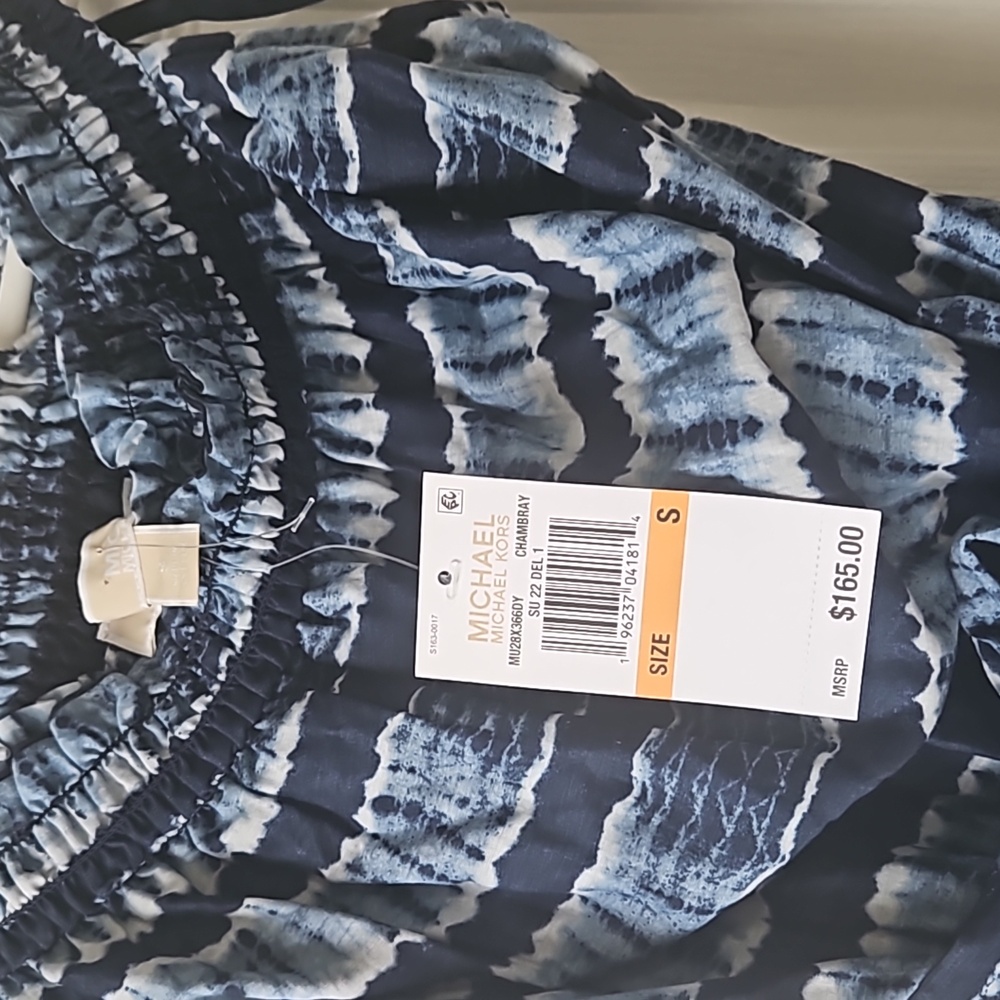 MICHAEL Michael KorsOff-Shoulder Shibori Striped Dress - Picture 5 of 6